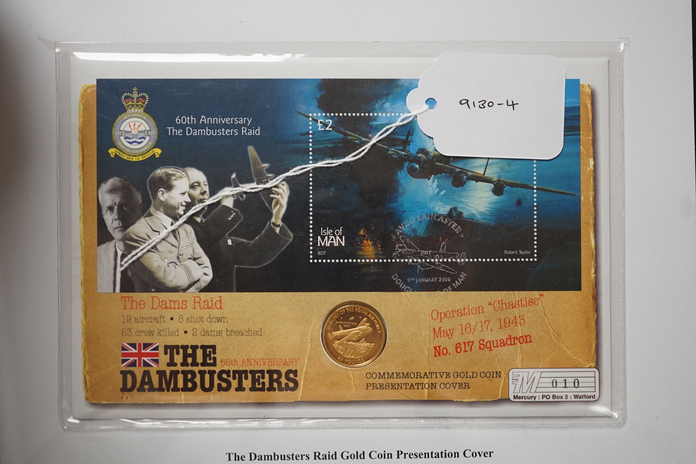 A Westminster Dambusters Raid £25 gold coin presentation cover
